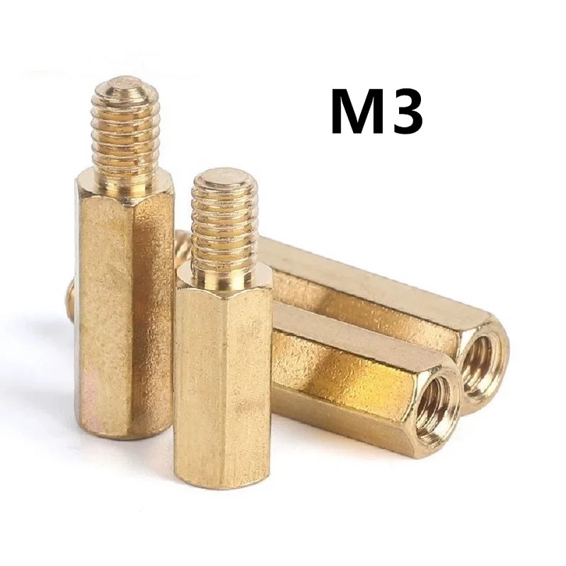 

100 шт./лот M3 + 6 мм Шестигранная головка, латунная Шаговая гайка, деревянная гайка, медная вставка, резьбовой столб, Проставка для печатной пла...