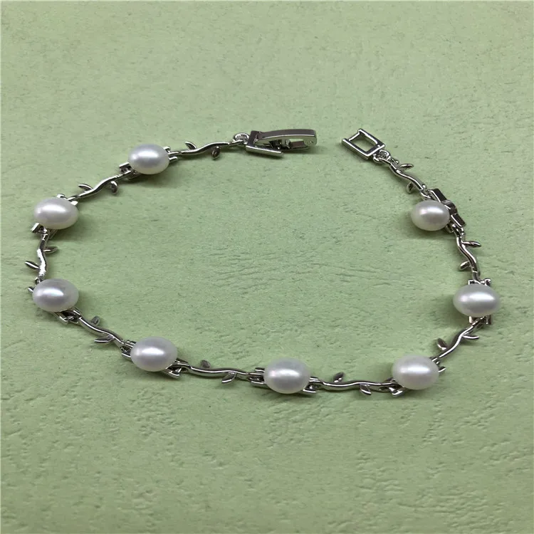 Браслет из натурального пресноводного жемчуга 19 см 10 шт./лот | Украшения и