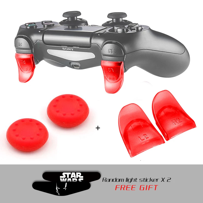 2-Red Данные лягушка 1 пара L2 R2 кнопки триггер расширители геймпад для playstation 4 PS4/PS4 Slim/Pro игровой контроллер аксессуары - Цвет: 2-Red