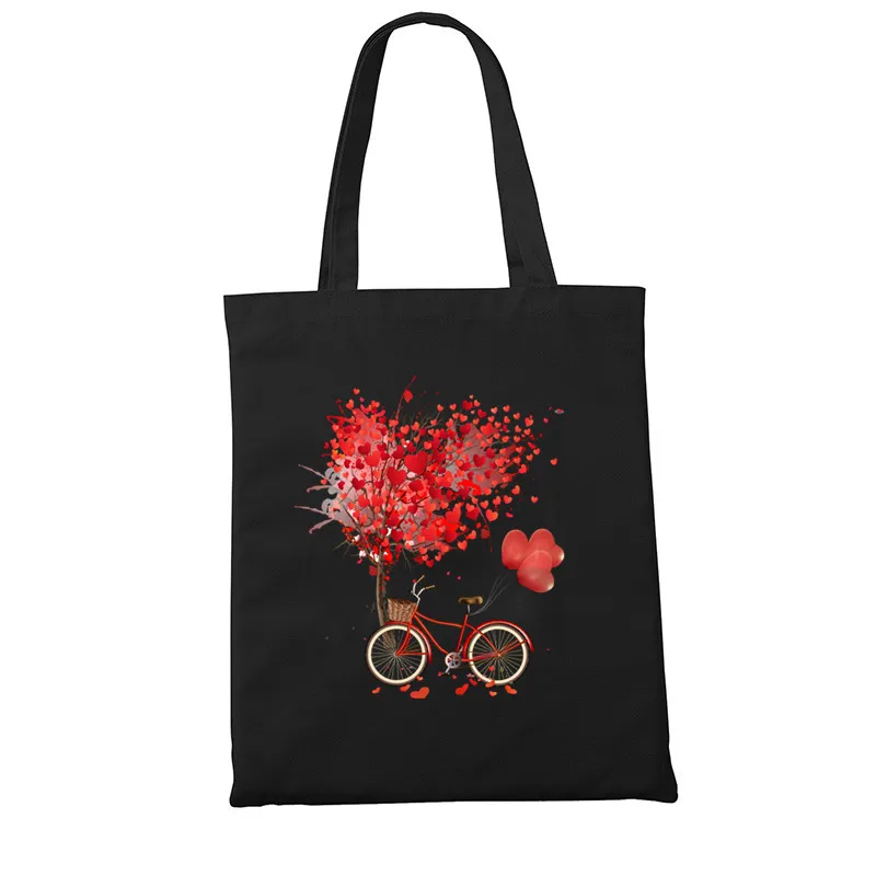 Велосипедов Vogue Heart Цветочный принт многоразовые Для женщин покупок Сумки холсты