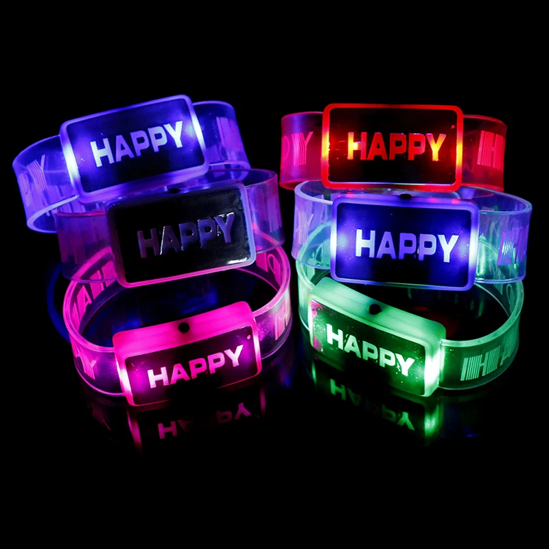 Электрический светильник светящийся мигающий счастливый браслет фестиваль Рейв