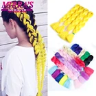 Синтетические волосы для плетения кос, длиной 24 дюйма, желтые, розовые, оранжевые, серые, светлые, 100, гупак.