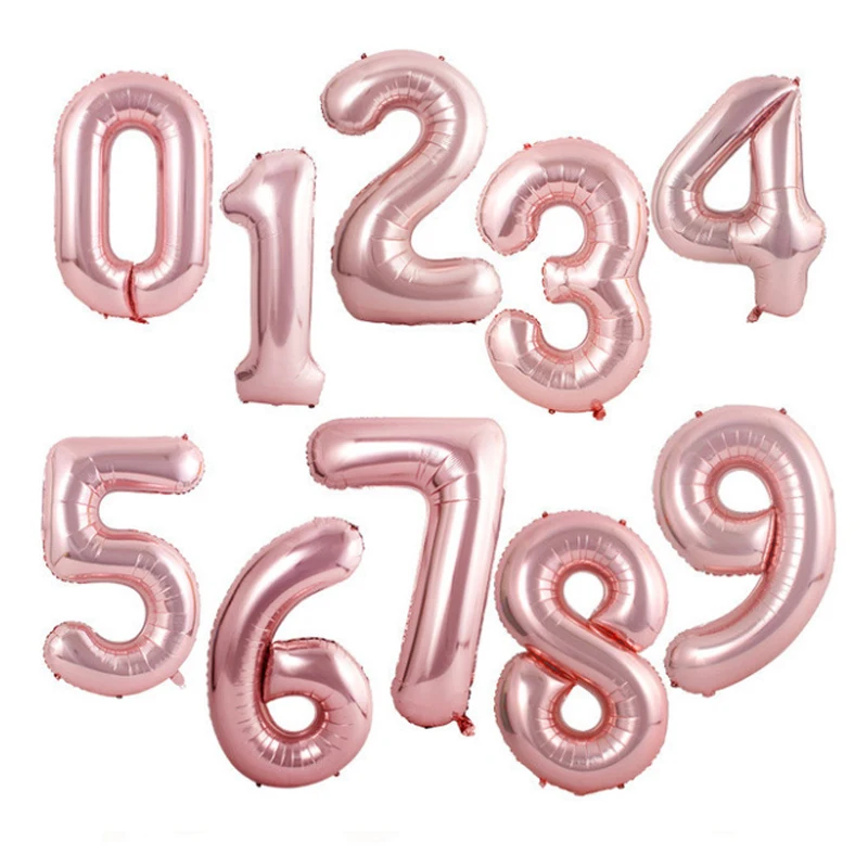

40Inch Macaron Blue Pink Rose Gold Foil Number Balloons Birthday Party Baby Shower Wedding Decoration Festival Balloon Globos