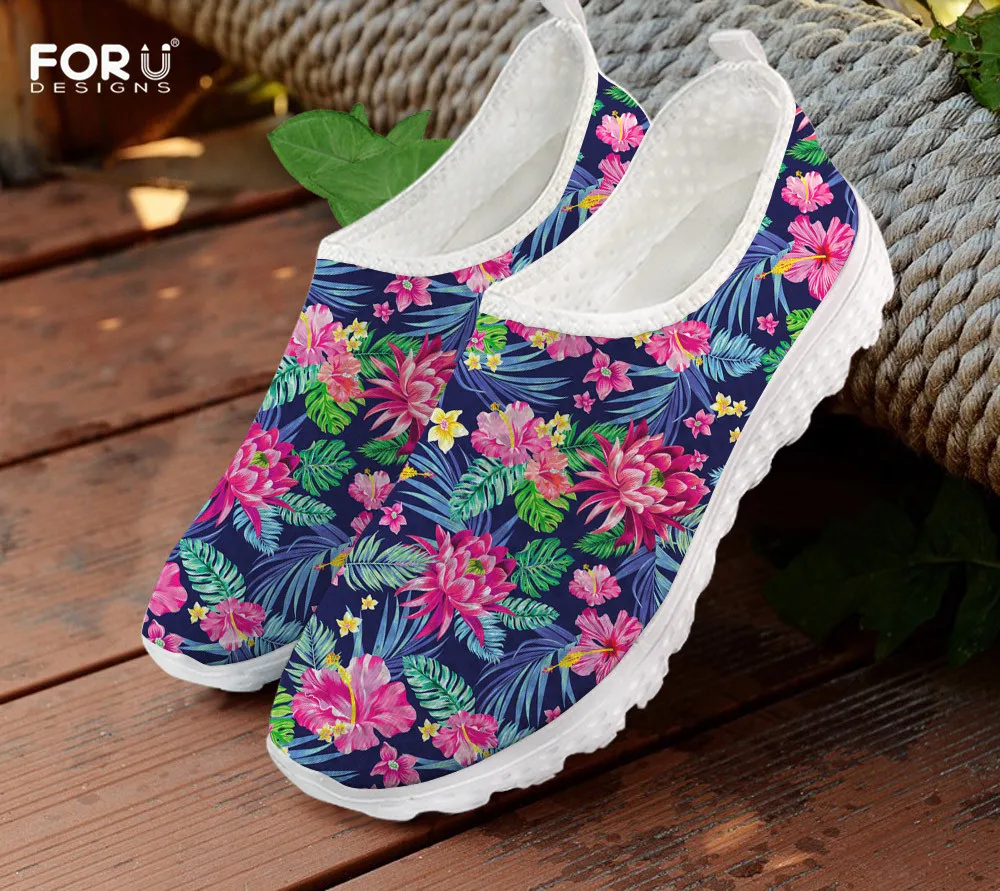 FORUDESIGNS/цветок тропический платье с цветочным принтом модная женская летняя обувь