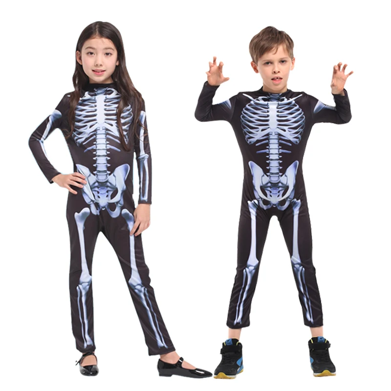 

Halloween Ghost Skeleton Costume Adult kids Skull Skeleton parent-child suit clothing Cosplay Holiday Party Adult Children