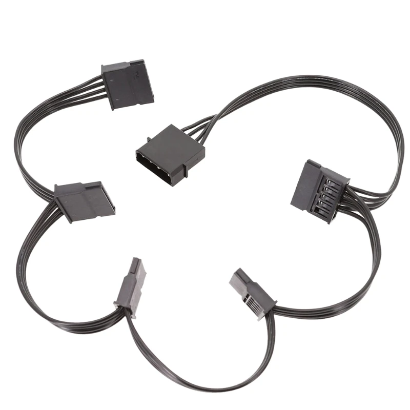 

SATA 4-Pin Power Adapter Line IDE 4Pin to 5 SATA Female Power Extension Cable Splitter IDE to SATA Connector
