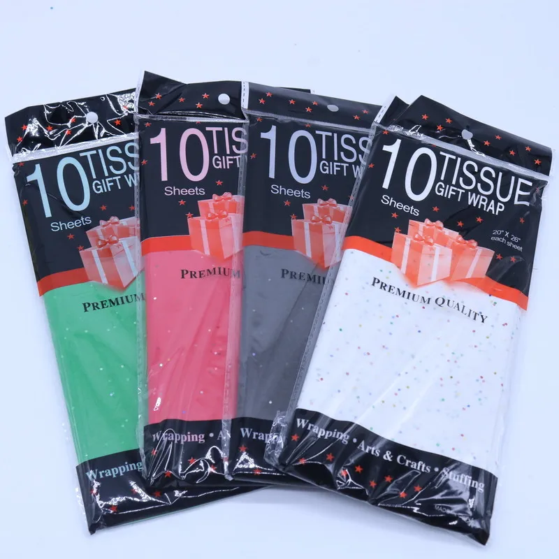 10 листов/мешок 50x66 см подарочная упаковочная бумага с блестками оберточная для