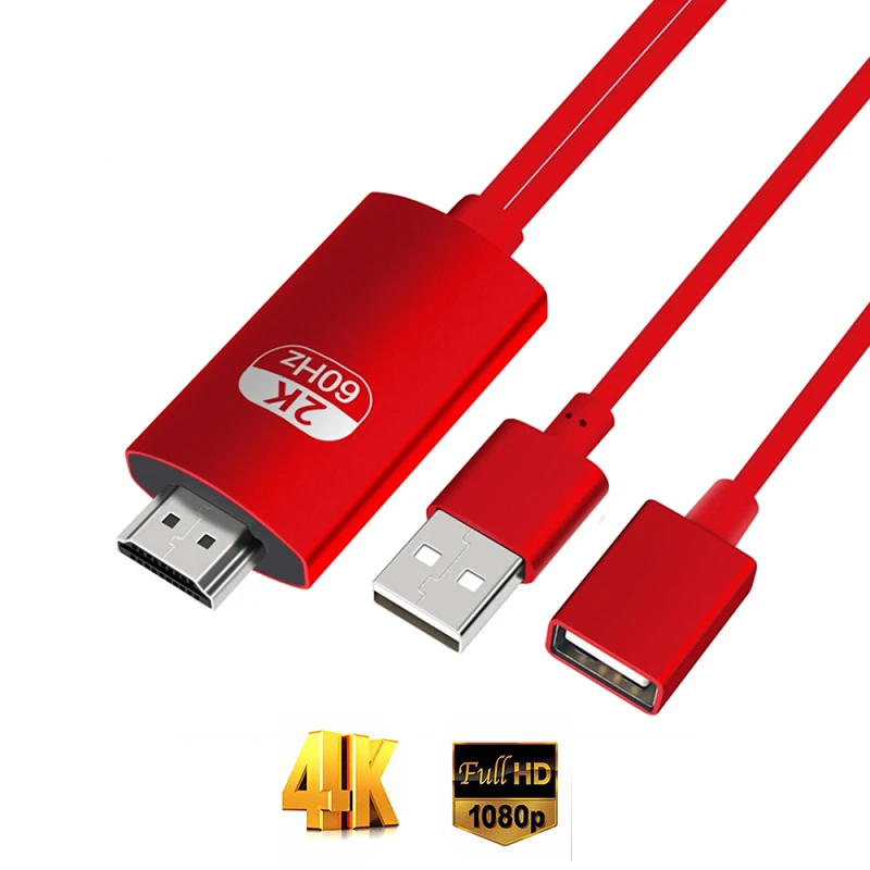 2K Bluetooth совместимый USB HDMI кабель адаптер для Iphone 11 PRO MAX XS XR 6 7 8 Plus Samsung S8 LG IOS