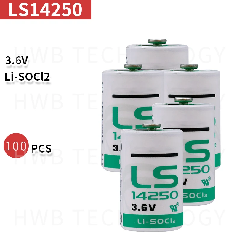 100 шт./лот новый оригинальный SAFT LS14250 AA 3 6 В 900 мАч Тионилхлорид низкий саморазряд