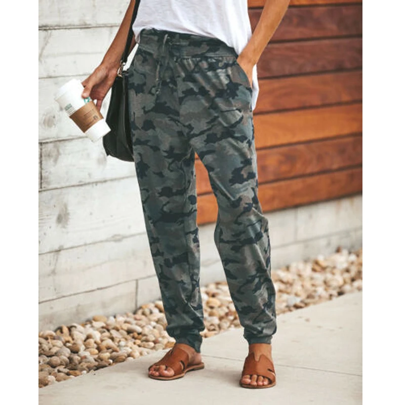 

Meihuida Women Cargo Pants Casual High Waist Military Army Camouflage Camo Loose Pockets