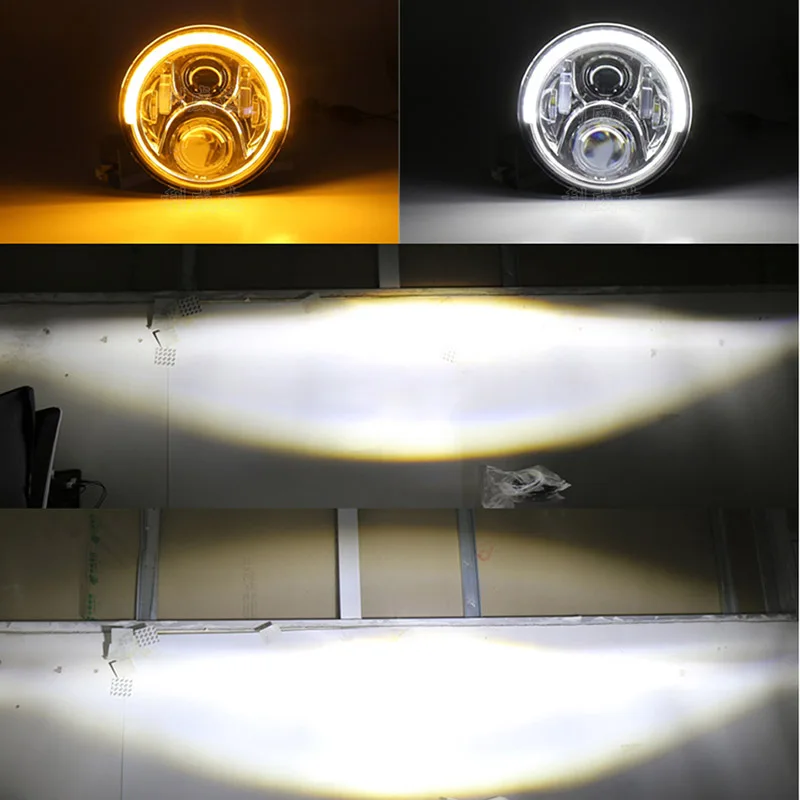 7 &quotсветодиодный фары 50 вт высокий низкий пучок светодиодный Ангел глаз DRL