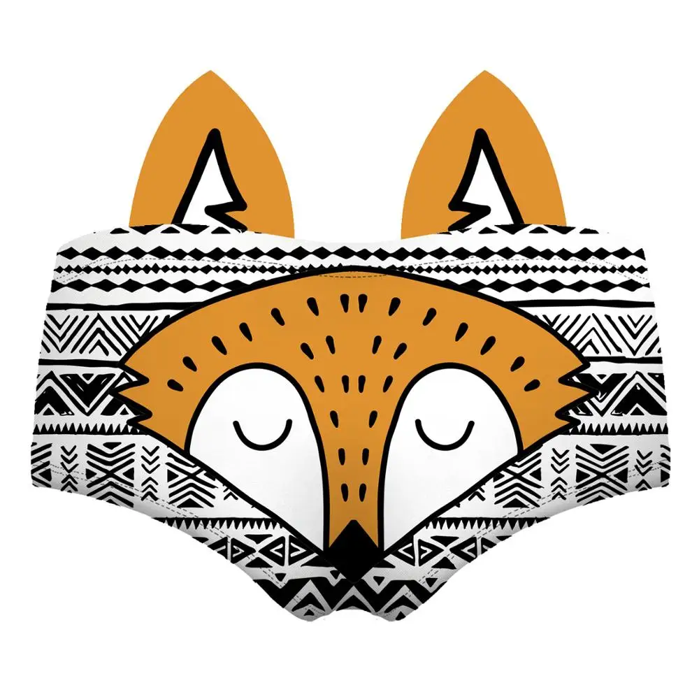 Женские сексуальные трусы с 3D животным котом собакой жирафом лисой Свинкой милое