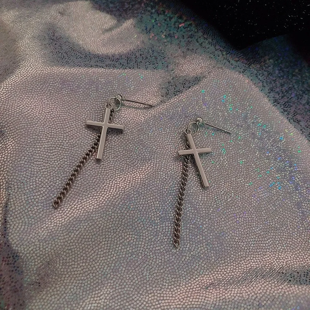 

Personality Cross Earrings For Women Men Jewelry Moda 2020 New Earrings Trendy 2021 Hiphop Rock Earring Korean Fashion Wholesale