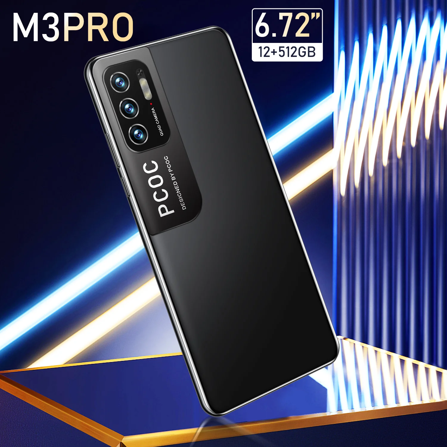 

Hot Sales M3 Pro 6.72 Inch 12+512G 16MP+32MP 6800MAH Smartphone 5G Android 10 MT6889 10 Core Face Finger ID Dual SIM + Micro SD