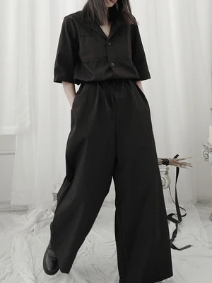 Темные слитные женские Андроидные свободные кружевные и широкие леггинсы черный