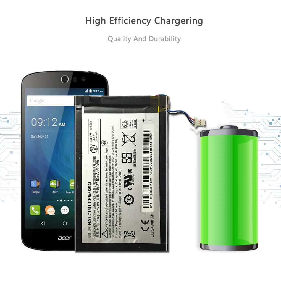 

Tablet Battery For Acer Iconia Tab B1 B1-A71 B1-710 2710mAh BAT-715 with Track Code