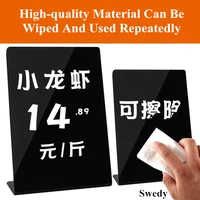 a6 l shape mini tabletop chalkboard sign stand for wedding table place number stand plastic price board