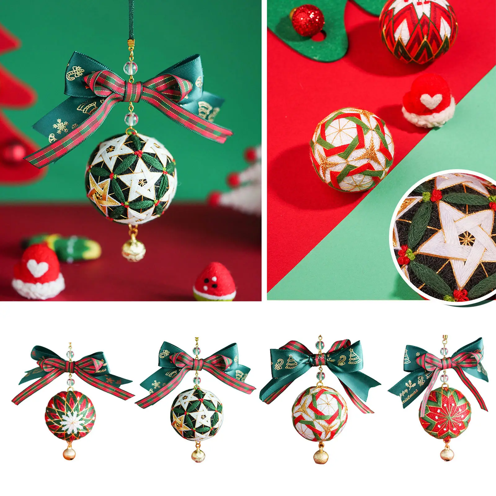 

Temari Kit Floss DIY Threads Set Handmade Cross Stitching Kit for Christmas Kids