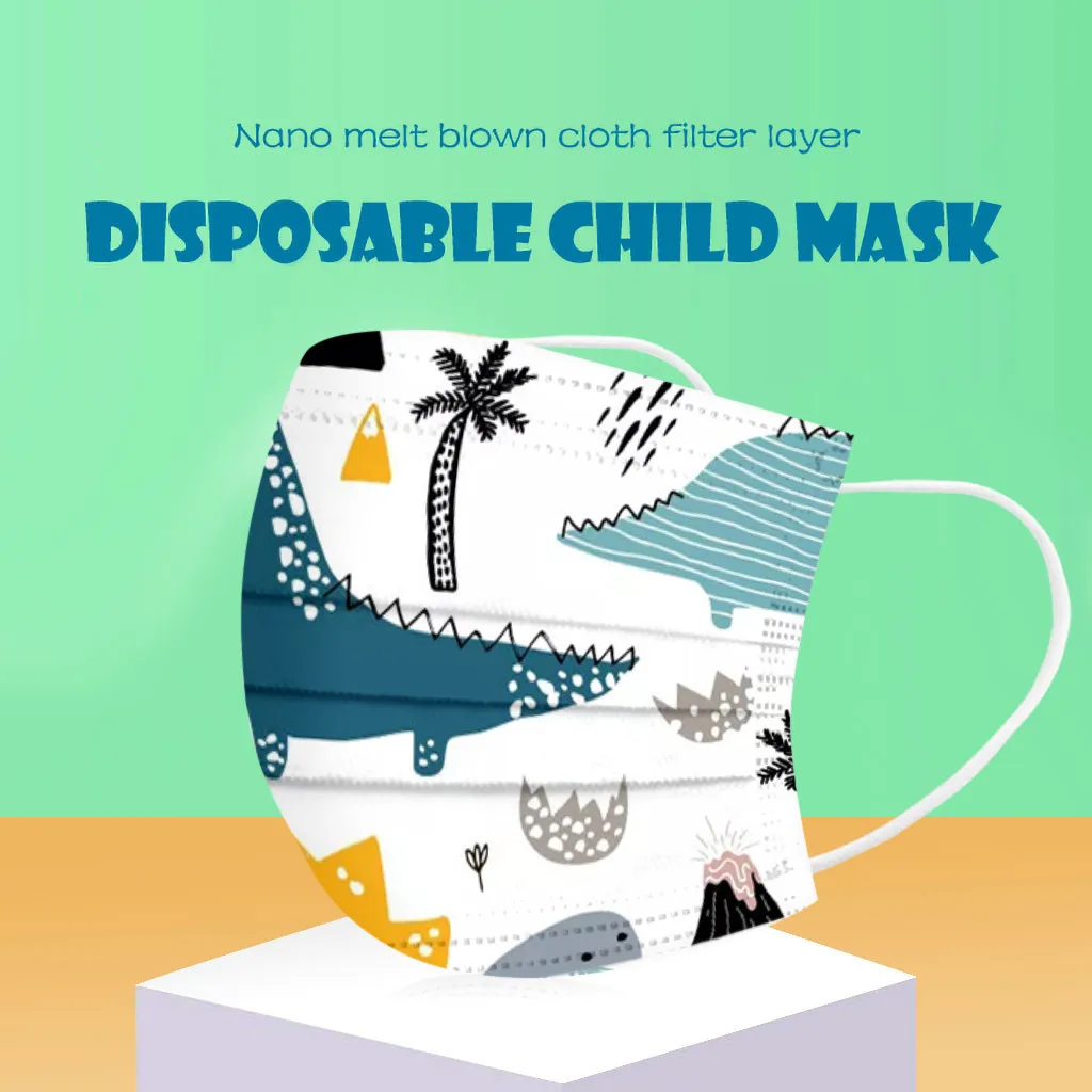 

50Pcs Cartoon Kids Disposable Mask 3 Layer Child Filter Hygiene Thicken Children's Face Mouth Mask Earloop Fast Delievry New