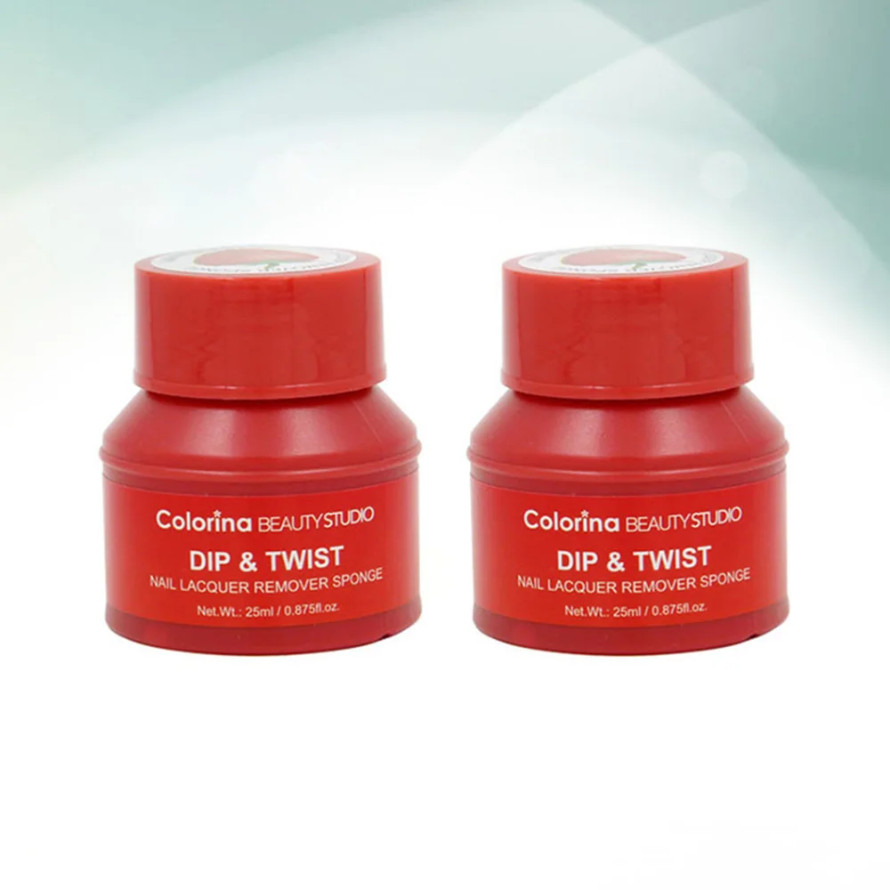 

2Pcs Portable Nail Polishing Removers Rotation Type Manicure Cleaning Sponges Nail Unloading Towels (Red)