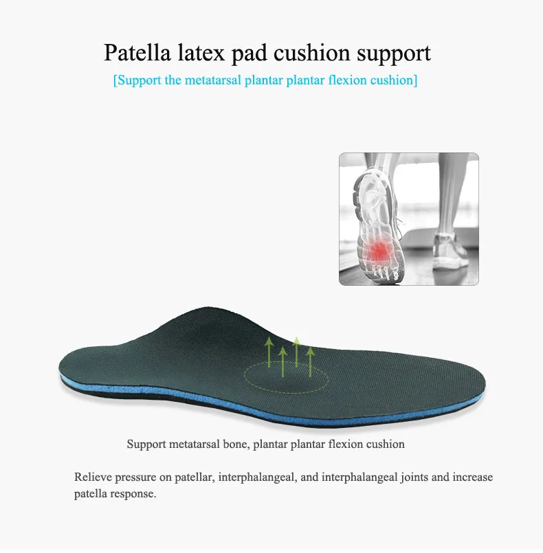 Men Orthopedic Insoles Arch Support Breathable Black Flat Foot Pads X O Leg Deodorant Sports Running Shoes Insert Cushion