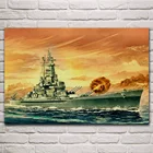 Военный рисунок BB59 battleships, армия США, флот, Художественная ткань, фотография, домашнее искусство, украшение для гостиной KN702
