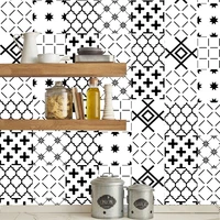 black white mosaic wall sticker bathroom tile waist line pvc vinyl wall decal kitchen adhesive toilet waterproof simulation tile