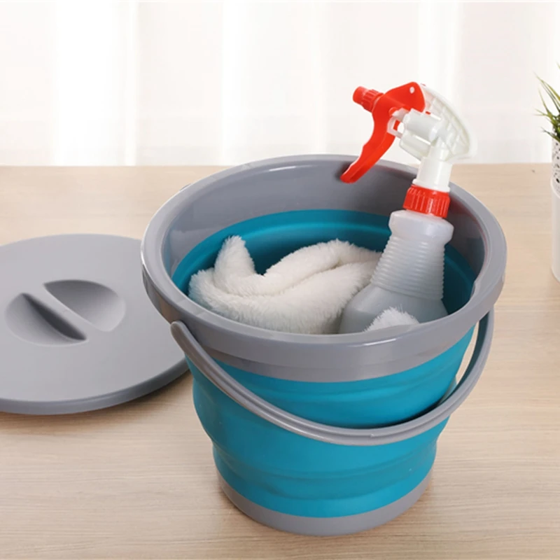 5л складное ведро с крышкой портативное для мытья автомобиля рыбалки продвижение