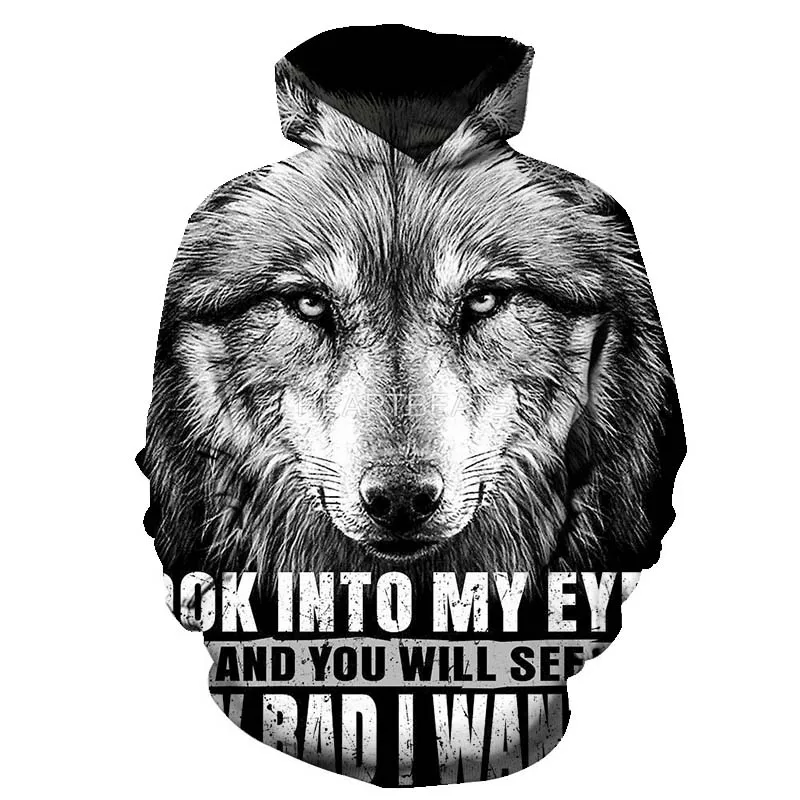 

Wolf animal new fashion men's hoodie 3D printing autumn and winter men's sweater hoodie cartoon hoodie