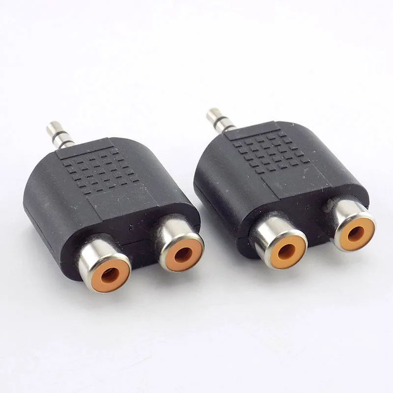 

1Pc Y Splitter Connector 3.5mm Male Plug to 2 RCA Female AUX Audio Adapter for Earphone Stereo Headphone Computer Speaker U26