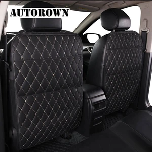 autorown car seat back protector for toyota lada kia lexus pu leather car seat storage bag automobile accessories anti kick mat free global shipping