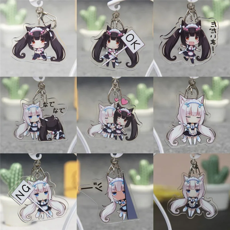 Аниме Nekopara Chocola ванильный акриловый брелок для косплея подвеска Хэллоуин косплей