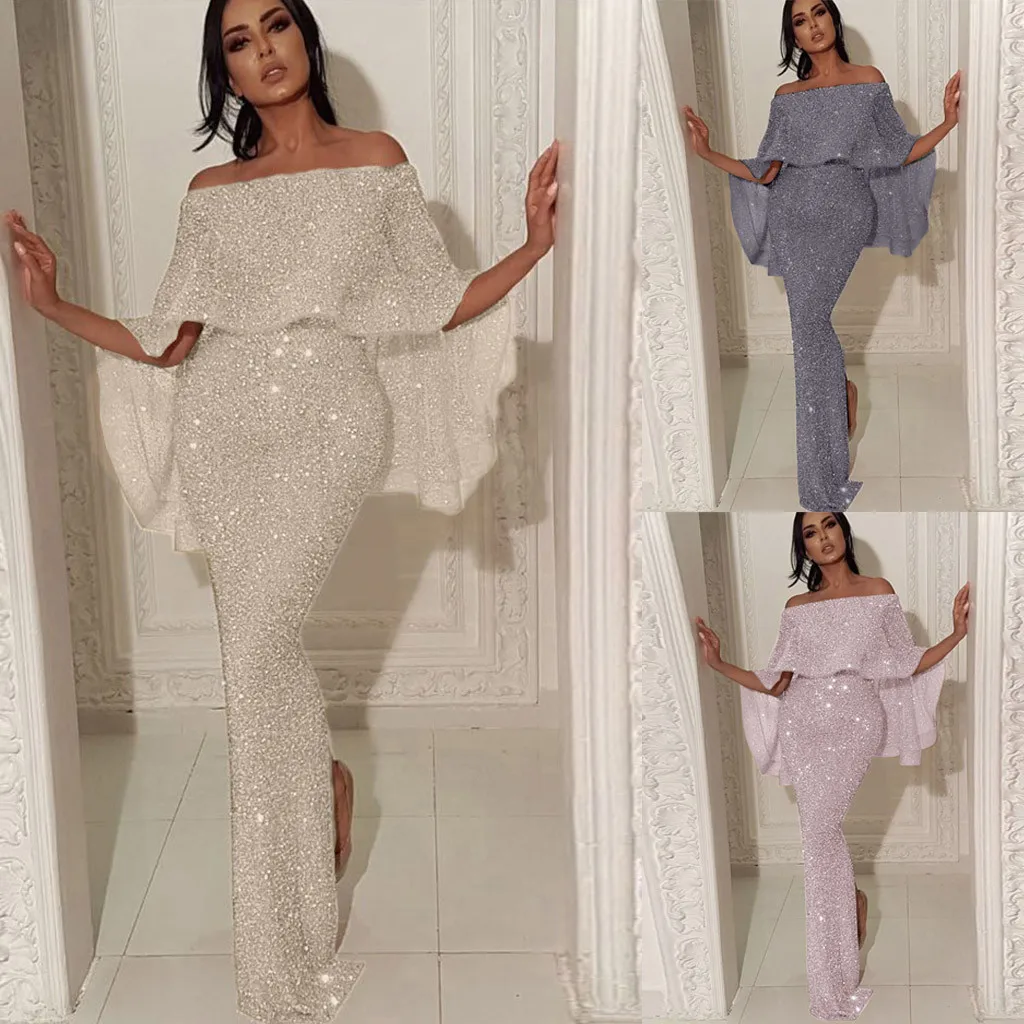 Женские Сексуальные Платья макси на одно плечо облегающие элегантные