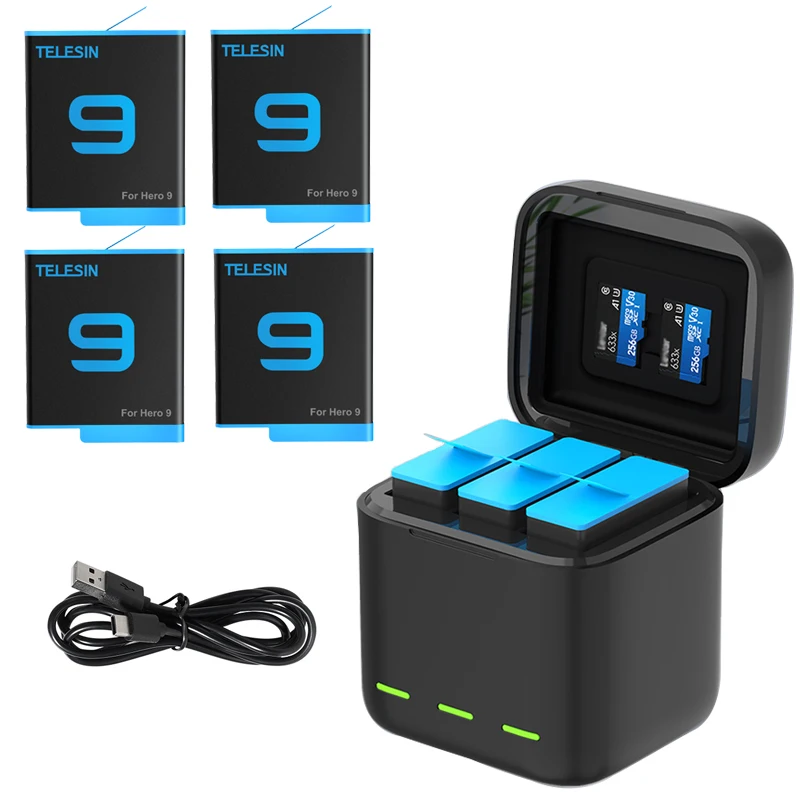 

GoPro 10 Battery Charger Smart Fast Charging Case 1750mAh Li-ion Battery Storage Box For GoPro Hero 9 Sport Camera Accessories
