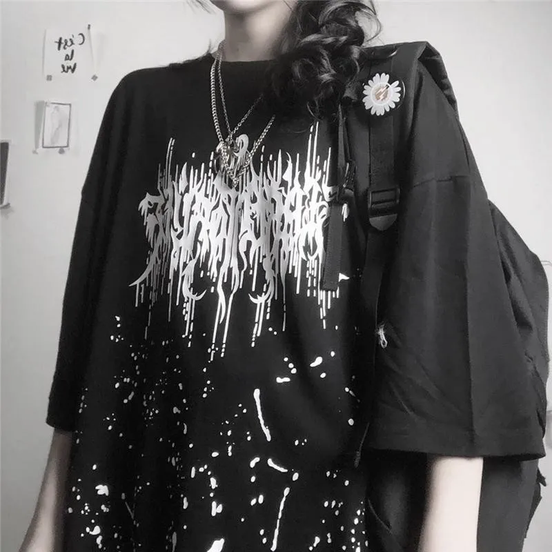 

Korean summer graffiti short-sleeve t shirt mens clothing streetwear tshirt clothes t-shirt couple oversized o-neck tees