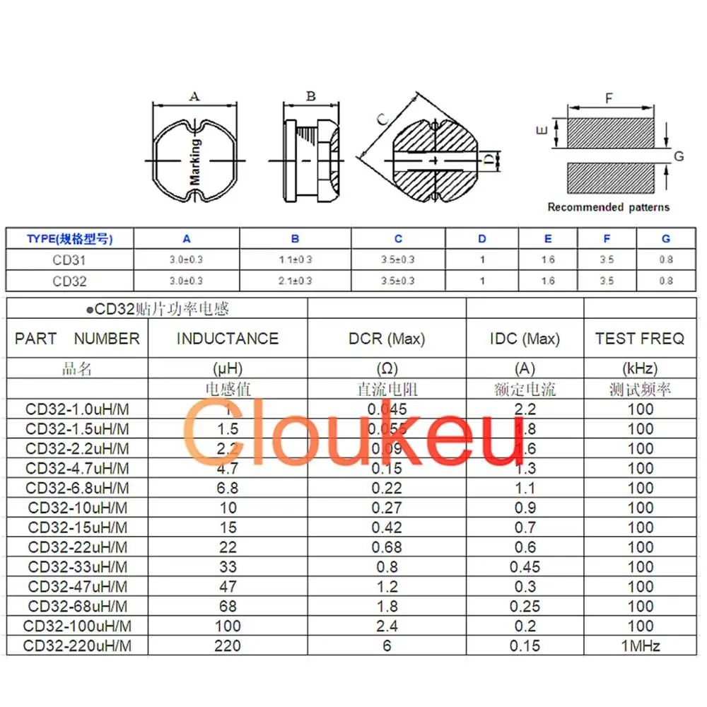 10 шт. CD31 10UH (100) SMT Мощность индуктор дроссельные катушки 3 5*3*1 6|Индукторы| |