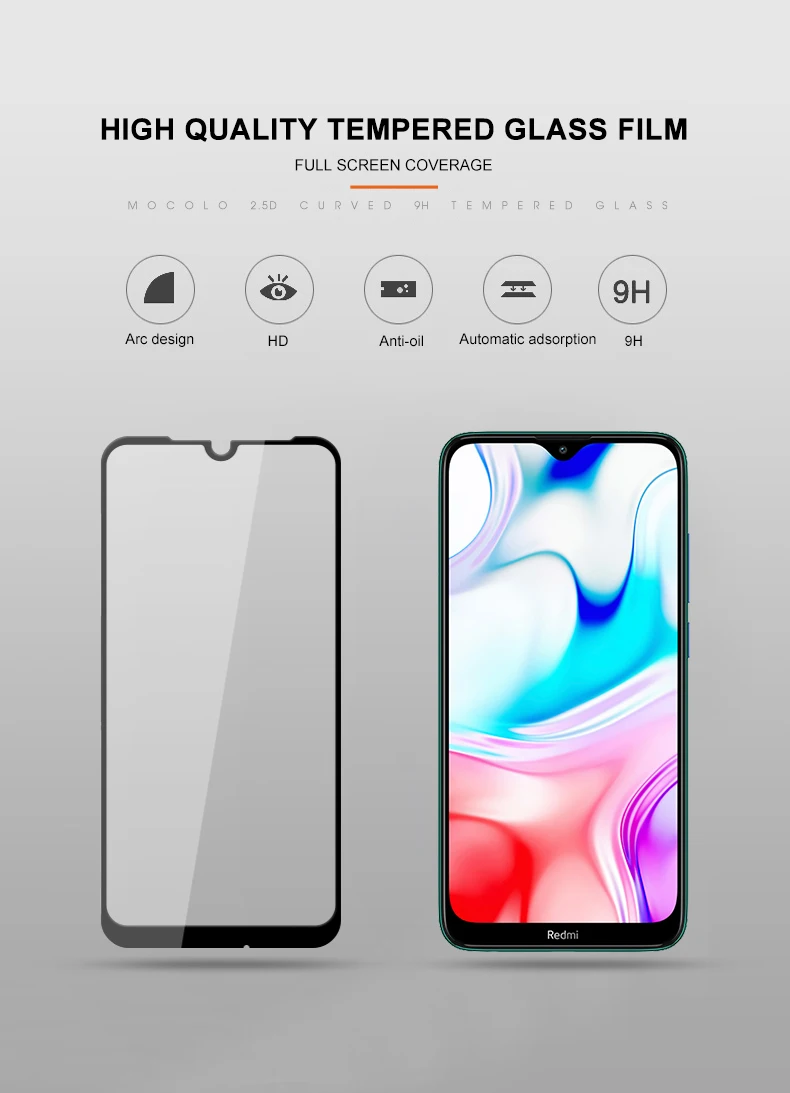 Mocolo 2.5D 9 H полное покрытие закаленное Стекло пленку защитное стекло на для ксиоми редми 8 8A редми8 редми8A 8 A Xiaomi Redmi 8 8A 3/4 32/64 ГБ Global version защитной Экран