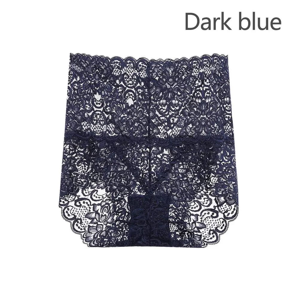 dark blue Сексуальное женское кружевное нижнее белье, трусики с высокой талией, кружевные трусики, нейлон+ хлопок, нижнее белье, короткое эластичное цветочное Ночное нижнее белье - Цвет: dark blue