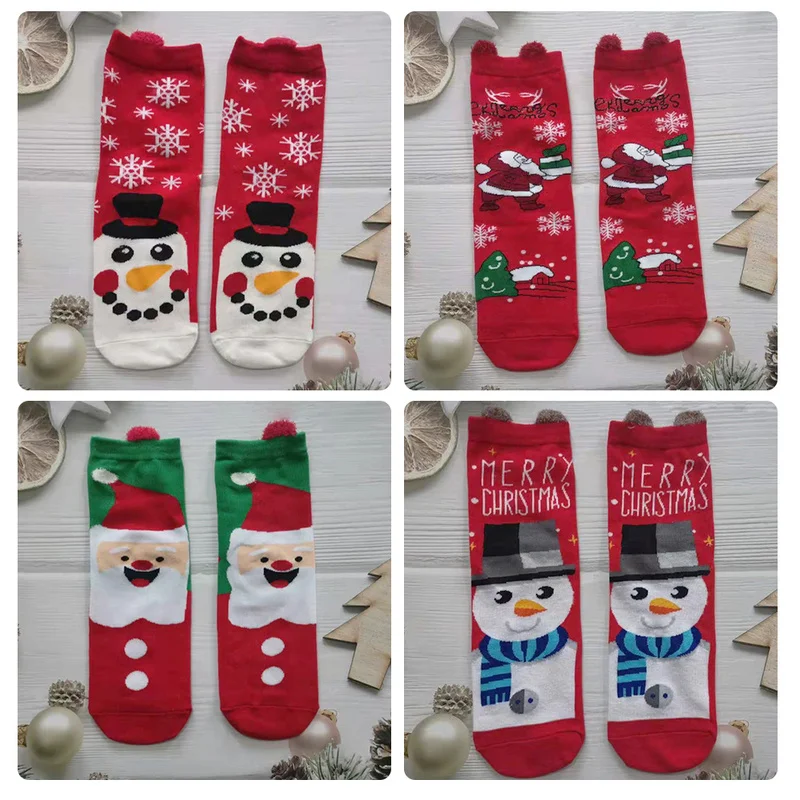 

Christmas Socks PEONFLY New Colorful Cotton Happy Men's Crew Socks Harajuku Hip Hop Funny Cartoon Santa Claus Biscuits