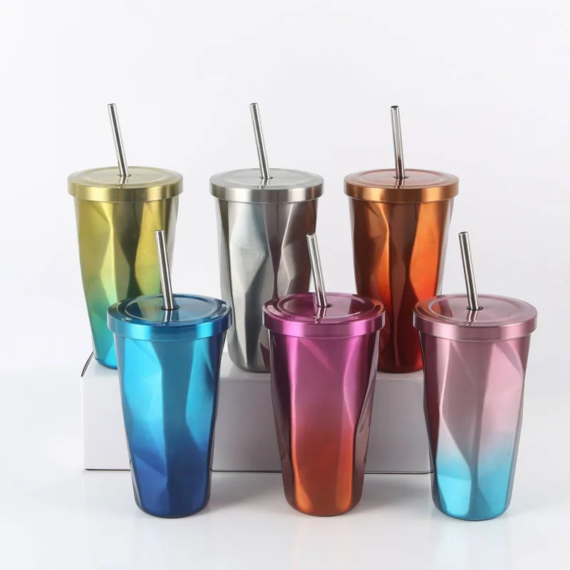 

16oz/480ml Stainless Steel Vacuum Flask Thermos Coffee Mug Water Bottle For Girl Thermal Cup Colorful Tumbler Travel Tea