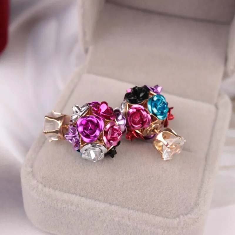 Классическая Роза Кристалл Циркон Двусторонняя одежда леди личность