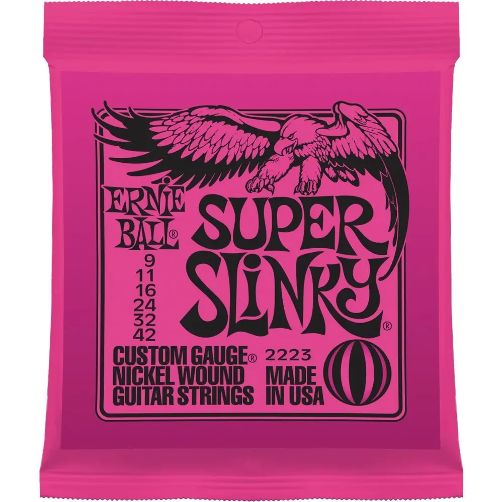 Ernie Ball 2223 никель супер обтягивающие розовые Струны для электрогитары 3 пачки |