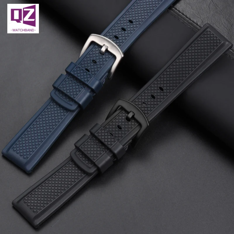 FKM Fluorine Rubber Watchband 20 22mm for rolex Tissot Omega watch Accessories for huawei Samsung watch band sport Rubber strap