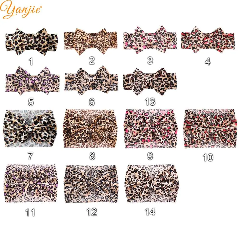 Леопардовая бархатная повязка на голову 5 дюймов банты для волос с животным
