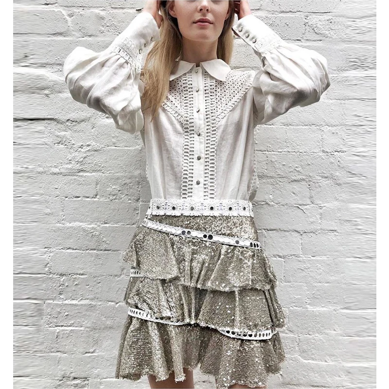 Осенняя новая австралийская Мода Ретро стиль полый рубашка темперамент Женский|