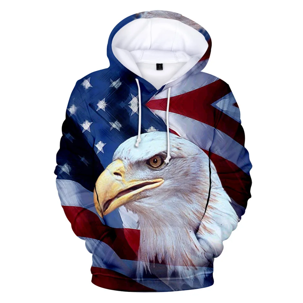 

USA Hoodies Men Women Sweatshirt JULY FOURTH Hooded United States America Independence Day Top 3D Printing National Flag Hoody