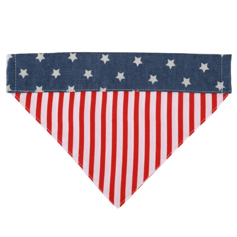 Собака Бандана Американский флаг собачий шарф для питомца хлопок Регулируемый