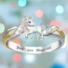 Кольцо в эстетике, модные кольца для женщин, модные ювелирные изделия, обручальные кольца для женщин, ювелирные изделия для женщин, кольцо с милым единорогом, подарок Вечерние