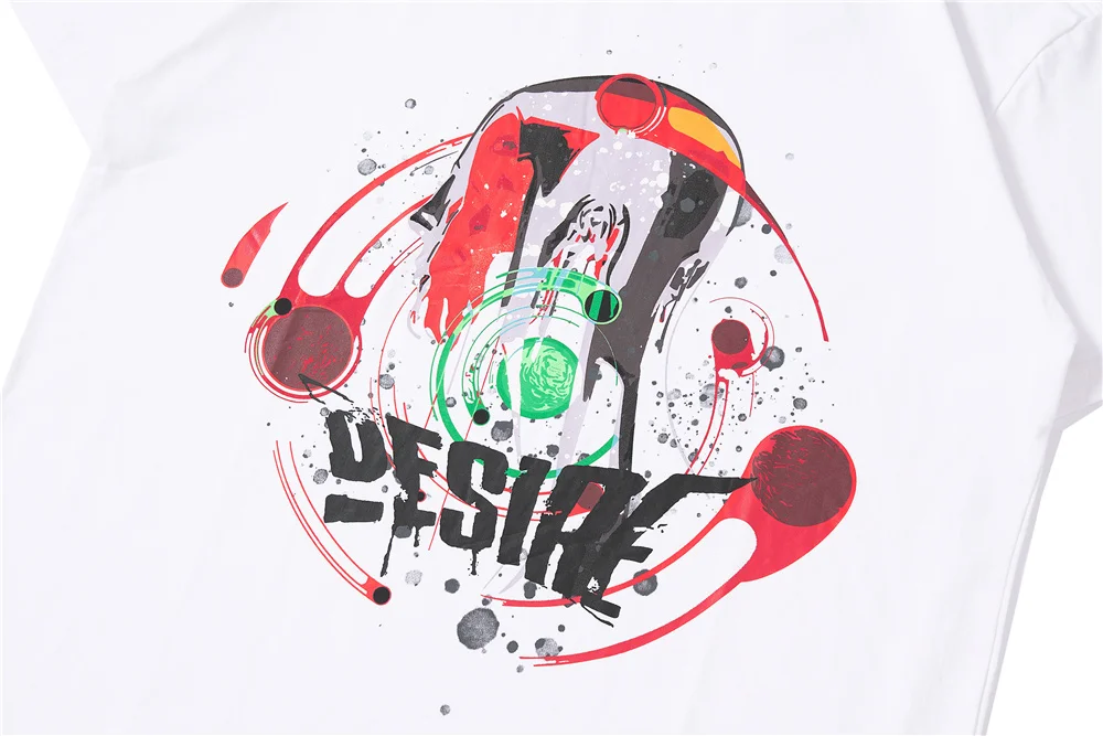 

2021 Men Personality Abstract Sphere Print Loose t shirt Short Sleeve Oversized Streetwear Cotton Women tshirts Hip Hop Tee Tops