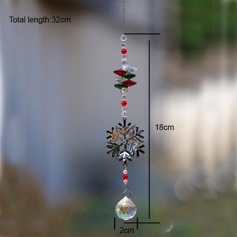 Рождественская Снежинка Хрустальная Подвесная лампа радужная коллекция